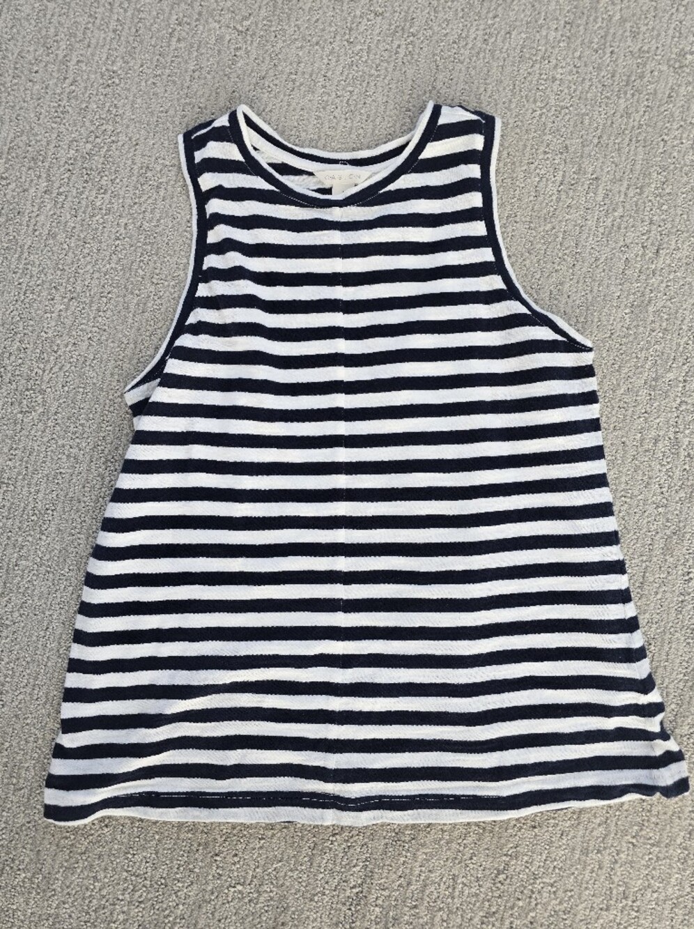 Caslon Classic Striped Sleeveless Tank Top - Navy & White